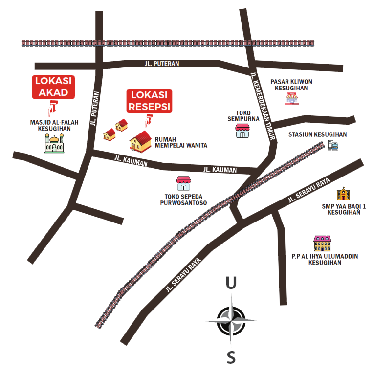 Klik gambar untuk memperbesar peta Denah Lokasi Pernikahan